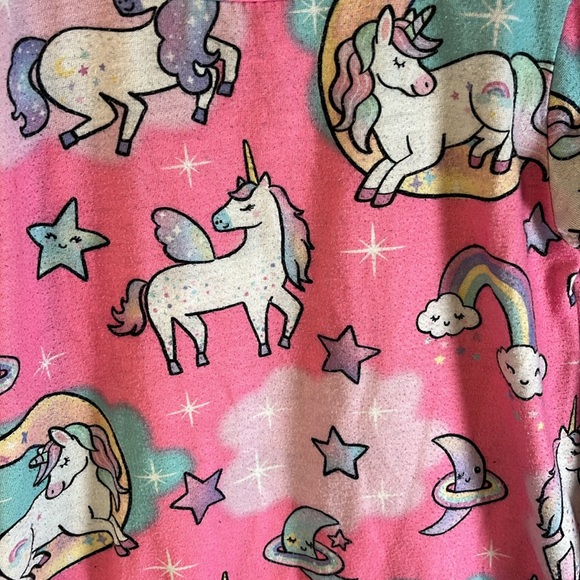 Children’s Place Pink Long Sleeve Nightgown with Stars & Unicorns, Girl size 5/6 - Picture 2 of 5